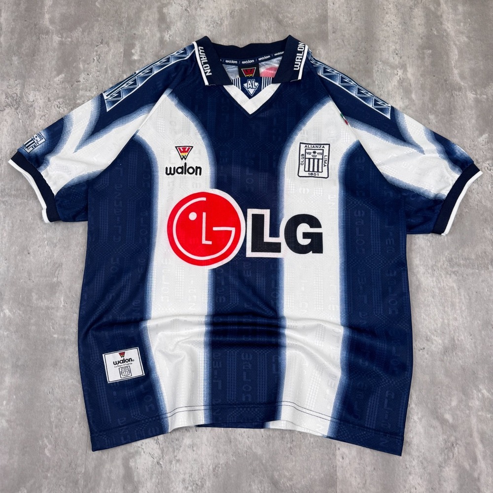 Vintage Alianza Lima Jersey Mens L Walon LG Cable Magico Peru Soccer #8 90s - Picture 1 of 8